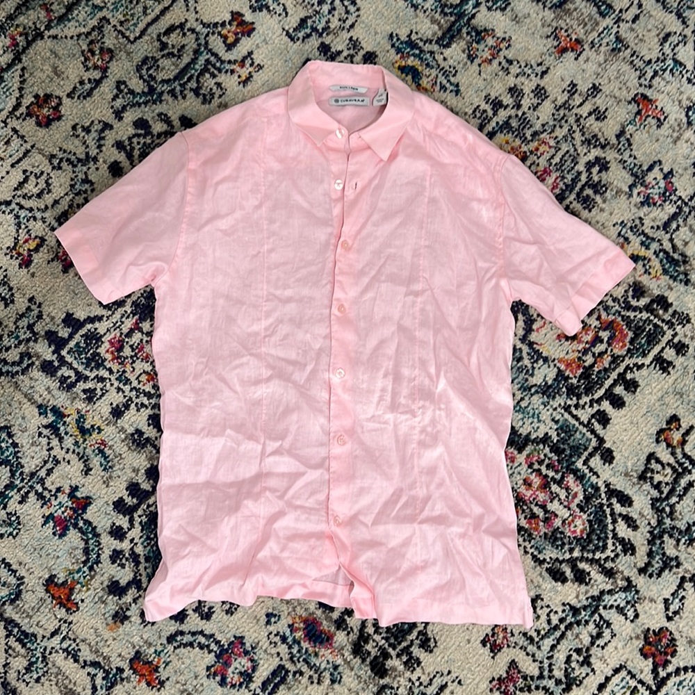 Pink linen shirt NWOT